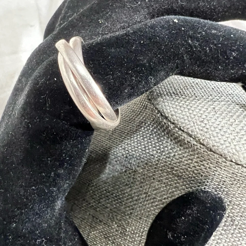 Sterling Silver 925 Interlocking, Russian Wedding Ring. Size 10 Unique☑️